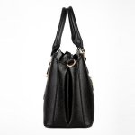 Kožená luxusní velká černá kabelka